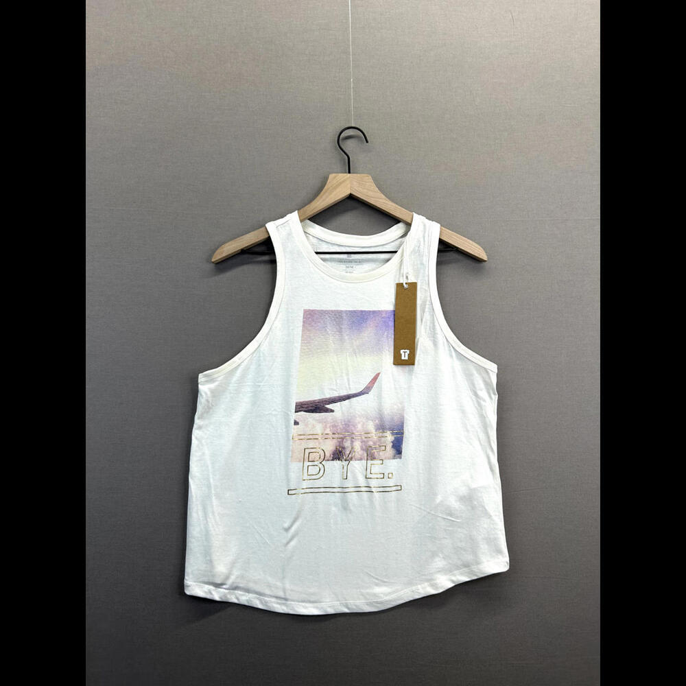 Cotton On Womens White Swing Tank Top Round Neck Sleeveless NWT Size Medium "